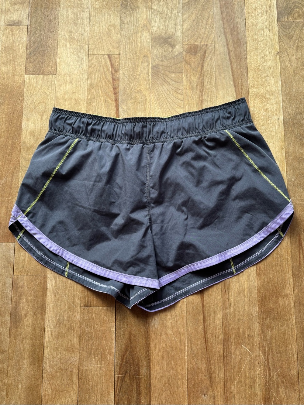 Lululemon athletica Black Athletic Shorts with Purple Trim